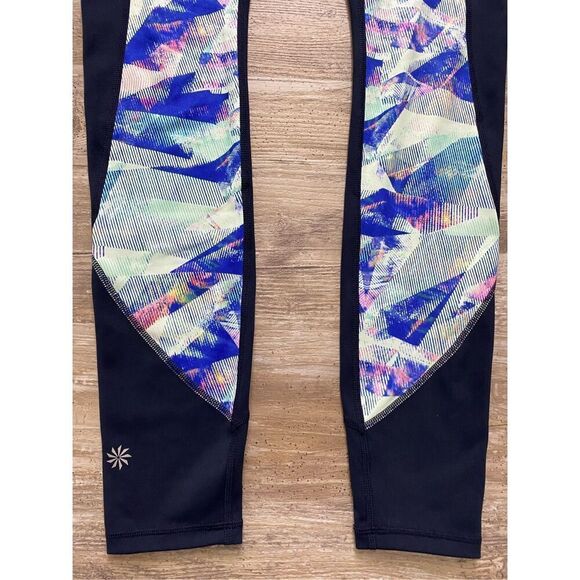 ATHLETA LUMINOUS YOGA LEGGING BLUE FULL LENGTH  Sz S - Picture 3 of 7